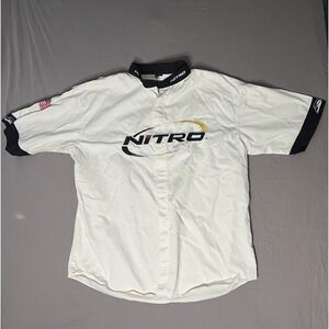 Nitro Fishing Shirt Jersey Men's Size 2XL White  Long Sleeve Button Up
